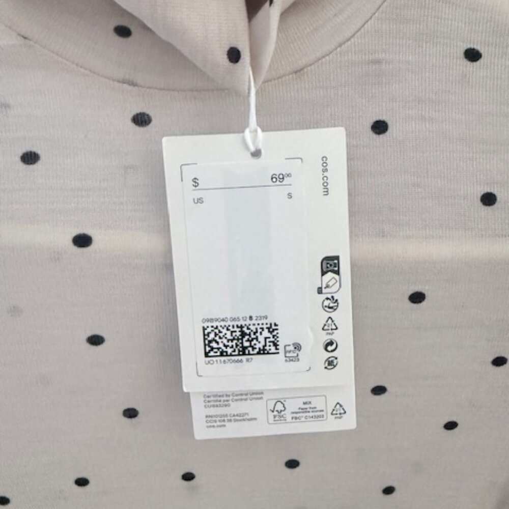 COS polka dot merino wool turtleneck - Small - Picture 7 of 7
